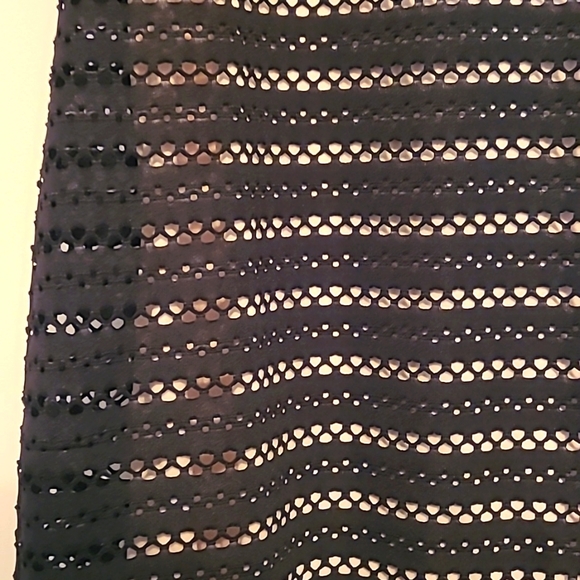 Jennifer Lopez black lace tan lined sleeveless dress Sz 12 - Picture 3 of 7